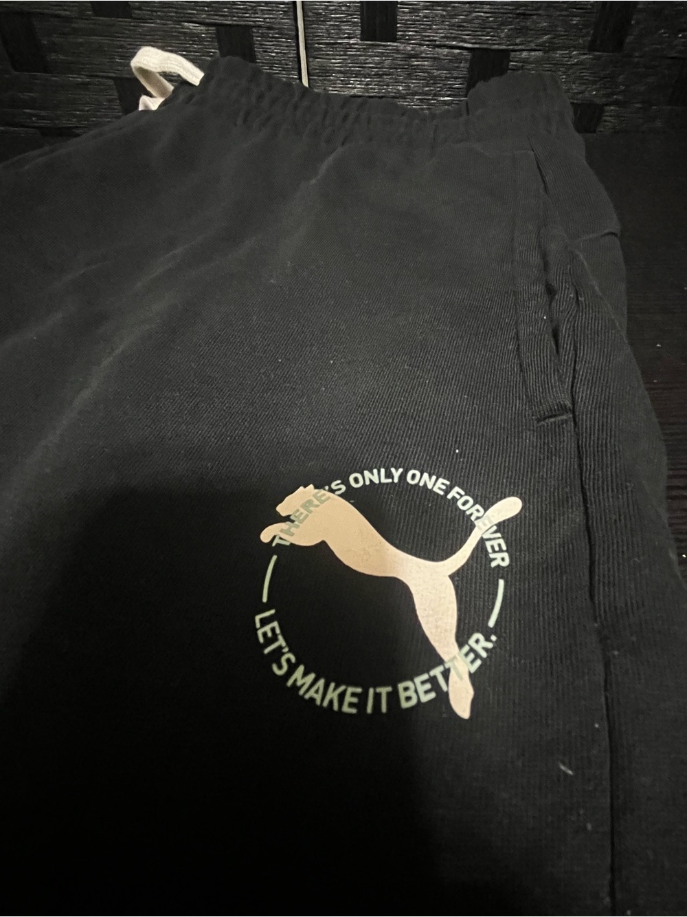 Men’s Black Puma sweatpants with white logo, size XL #athletic #loungewear - Picture 2 of 7